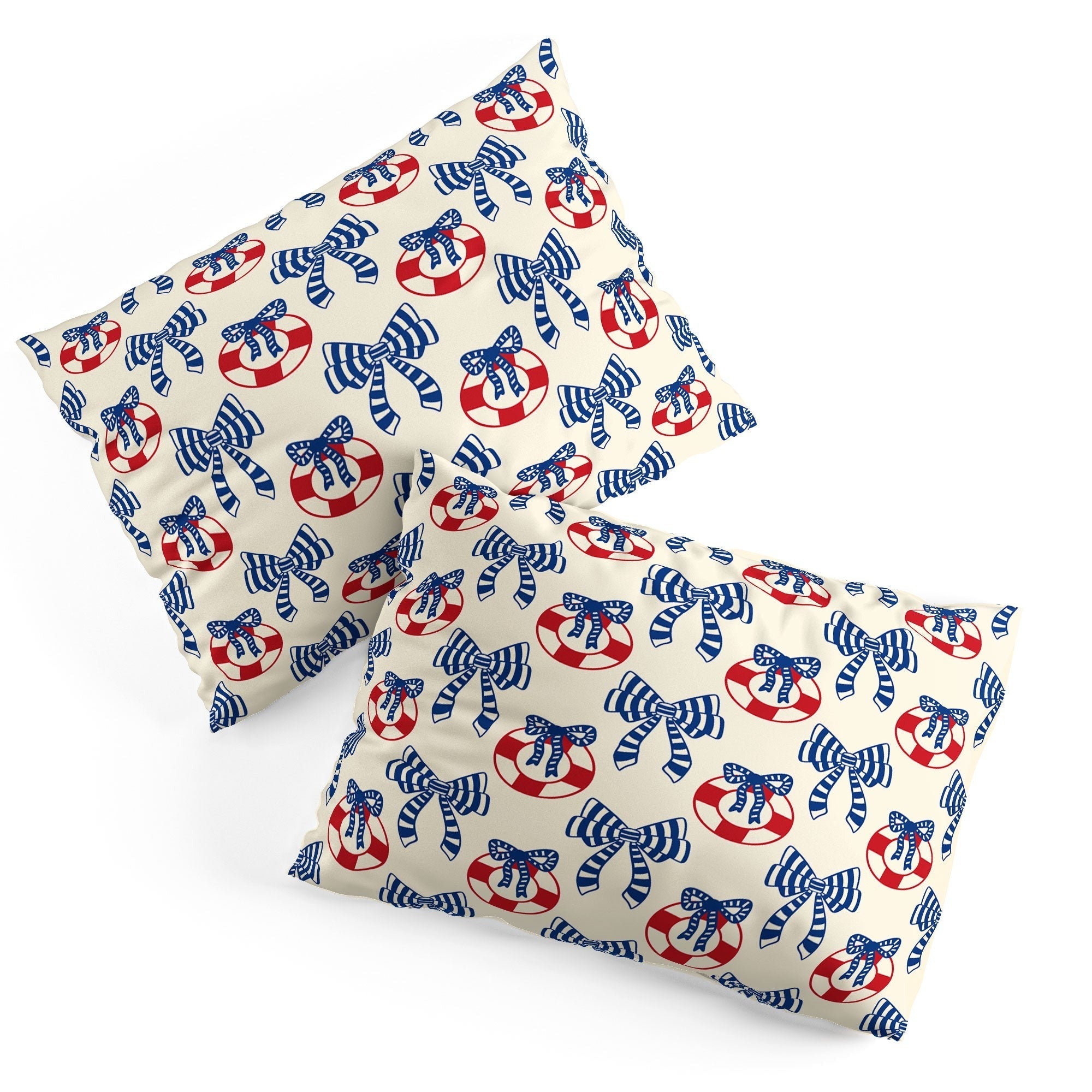 Design by Spark Nautical Christmas Bows Pillow Shams