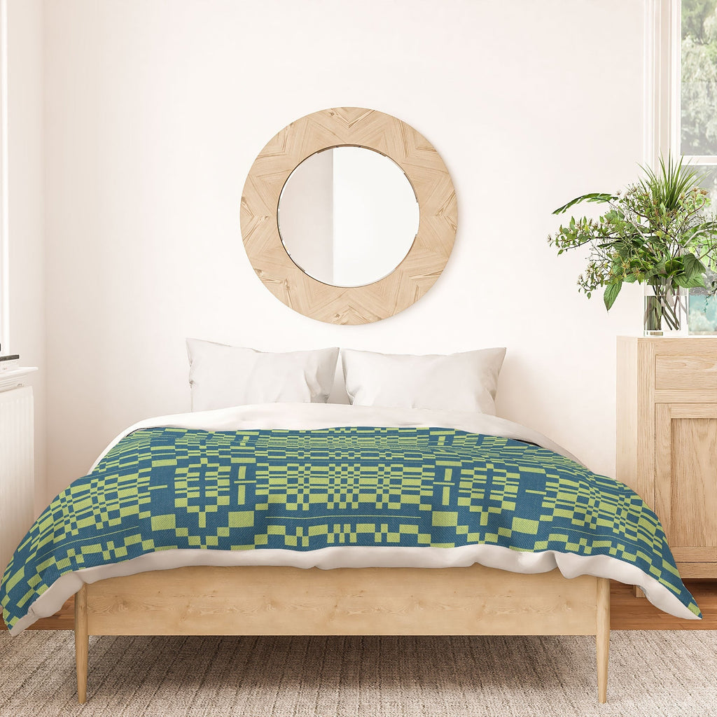 Marta Barragan Camarasa Nostalgic Grid Design Duvet Cover