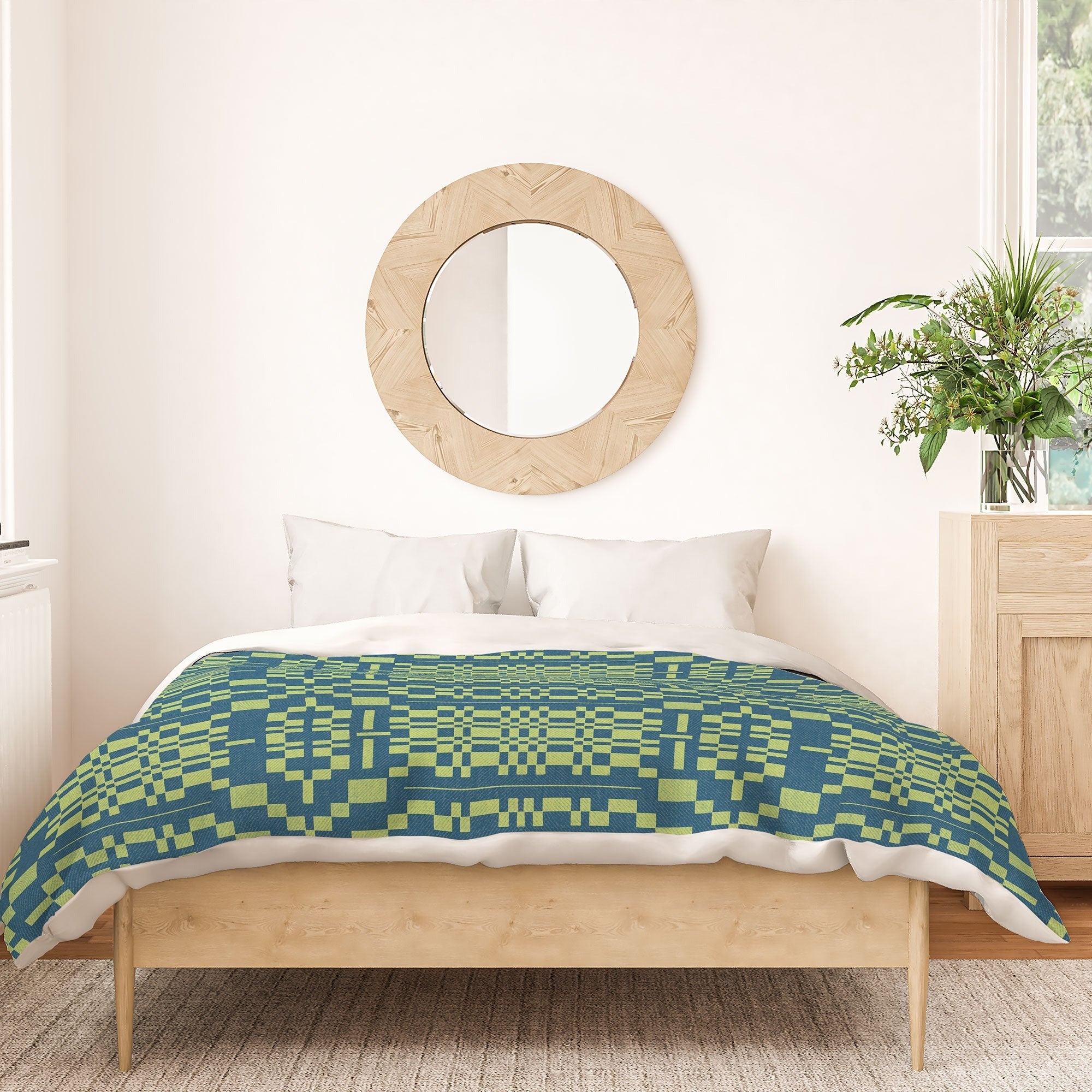 Marta Barragan Camarasa Nostalgic Grid Design Duvet Cover