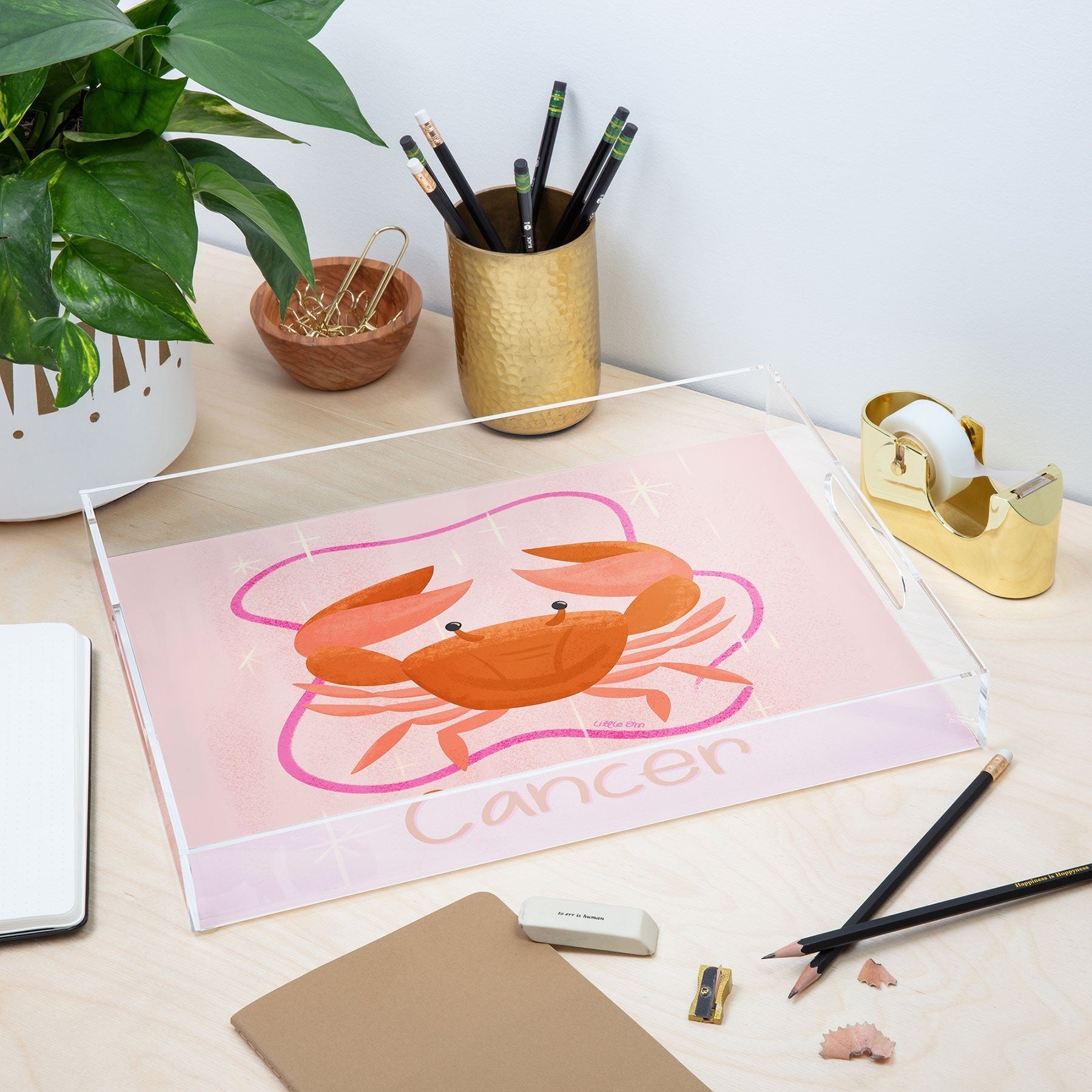 Little Om Zodiac Signs Cancer Acrylic Tray