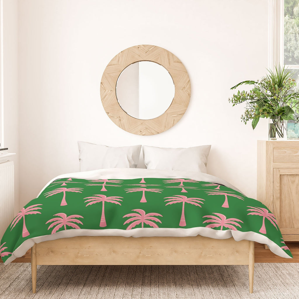 Design by Spark Pink Palm Tree Oasis Duvet Cover