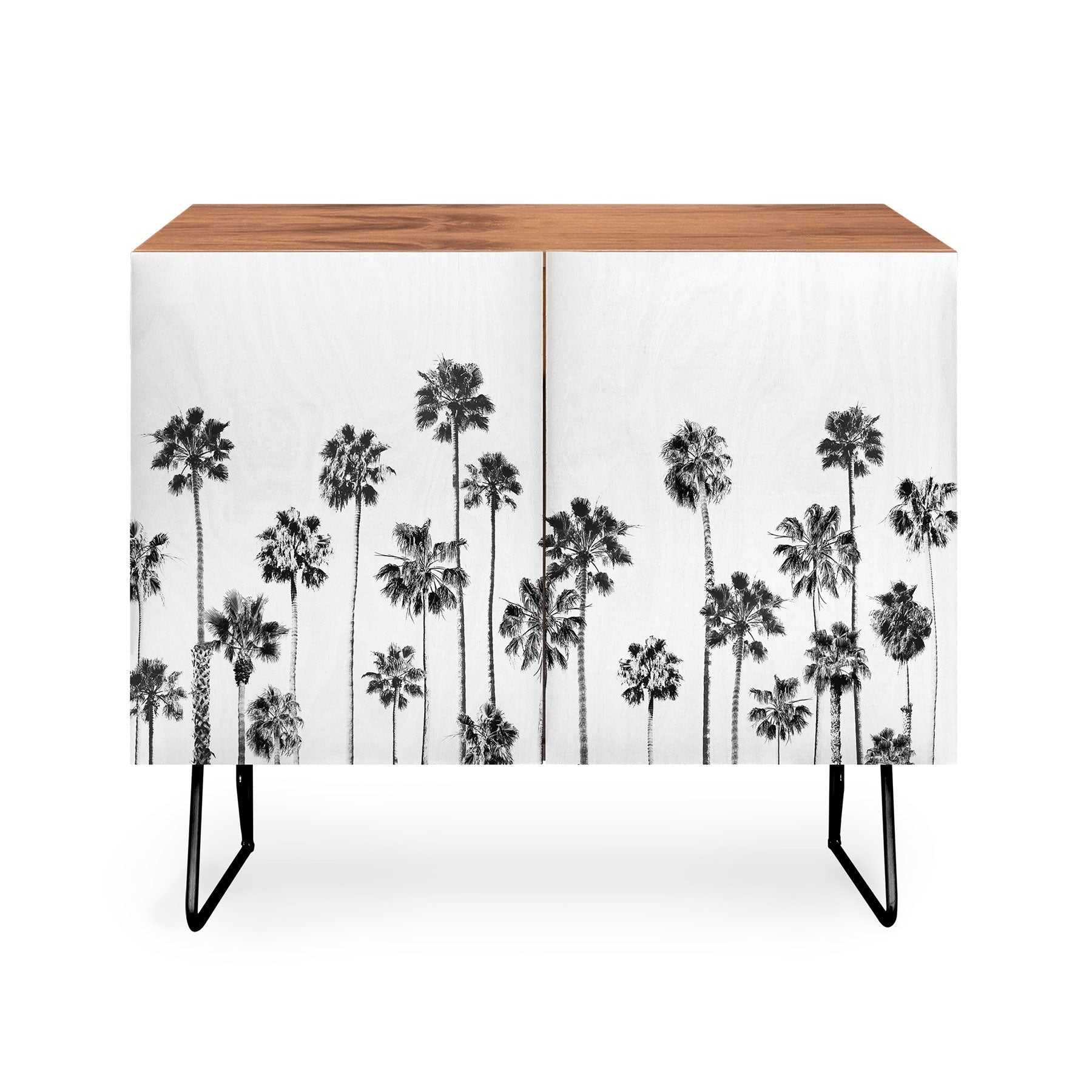 Gal Design Black And White Palms Credenza