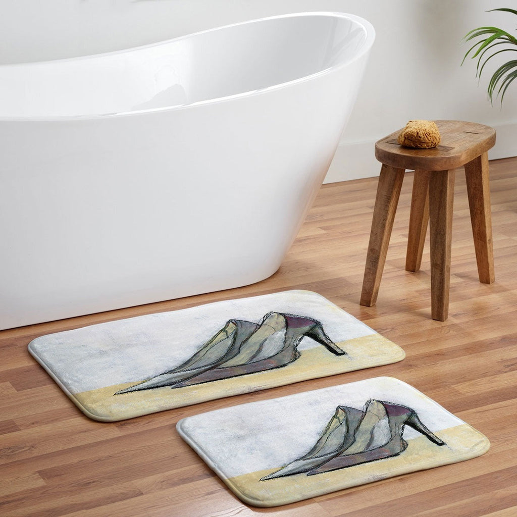 Sophia Buddenhagen Grey Stiletto Memory Foam Bath Mat