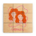 Little Om Zodiac Signs Gemini Wood Wall Mural