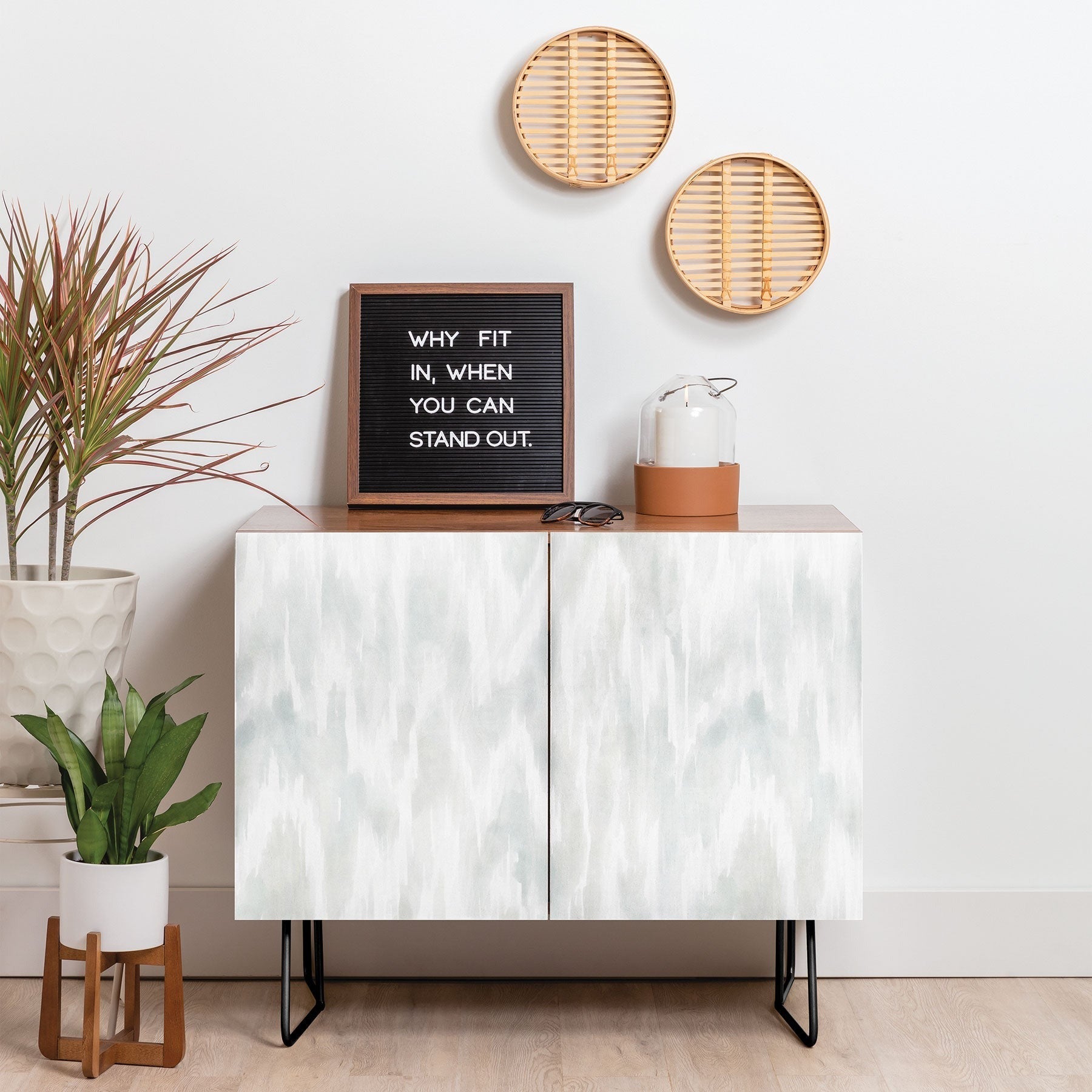 Jacqueline Maldonado Watercolor Wood Grain Credenza