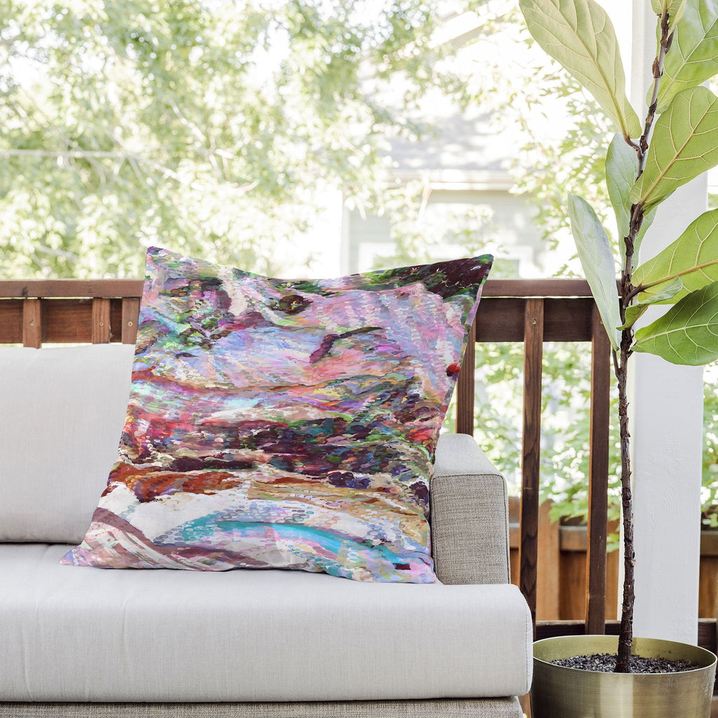 83 Oranges Sequin Haze Outdoor Throw Pillow