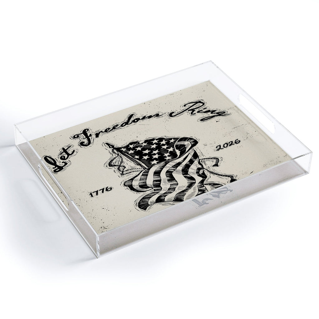 DENY Designs Let Freedom Ring Block Acrylic Tray