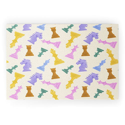 Design by Spark Chess Game Pieces Welcome Mat