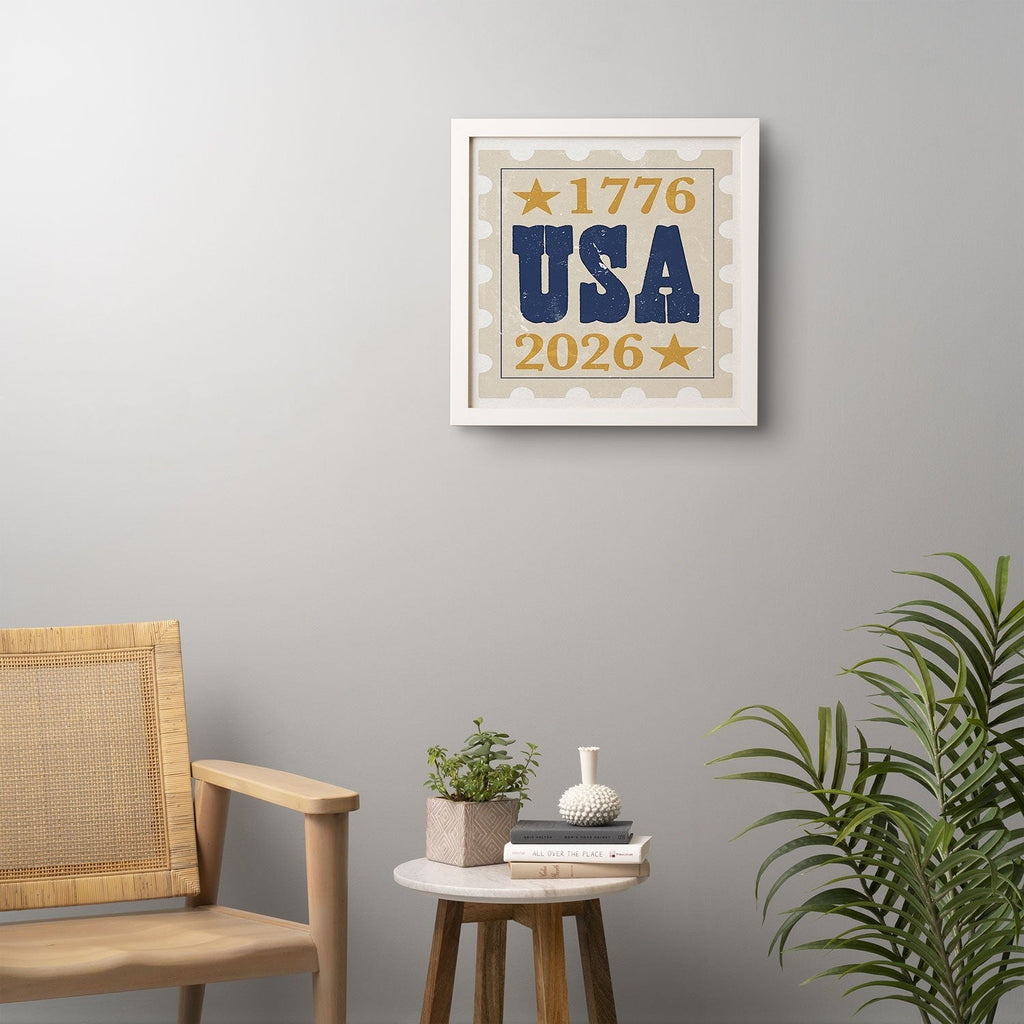 DENY Designs USA Stamp Framed Wall Art