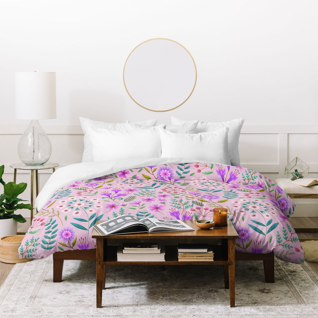 Pimlada Phuapradit Ditsy Purple Floral Half Drop Duvet Cover