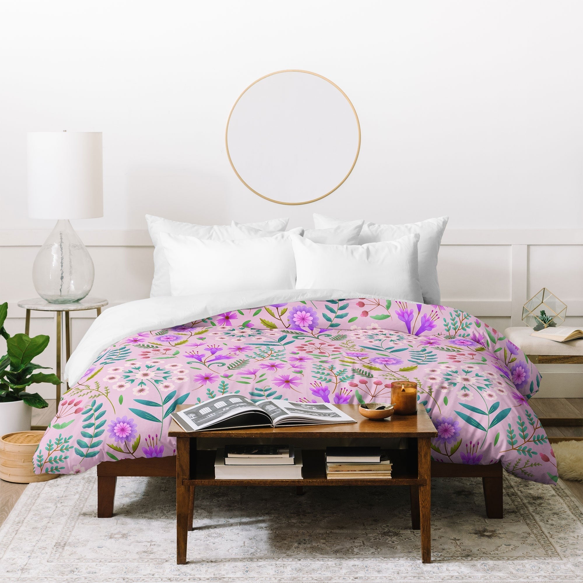 Pimlada Phuapradit Ditsy Purple Floral Half Drop Duvet Cover