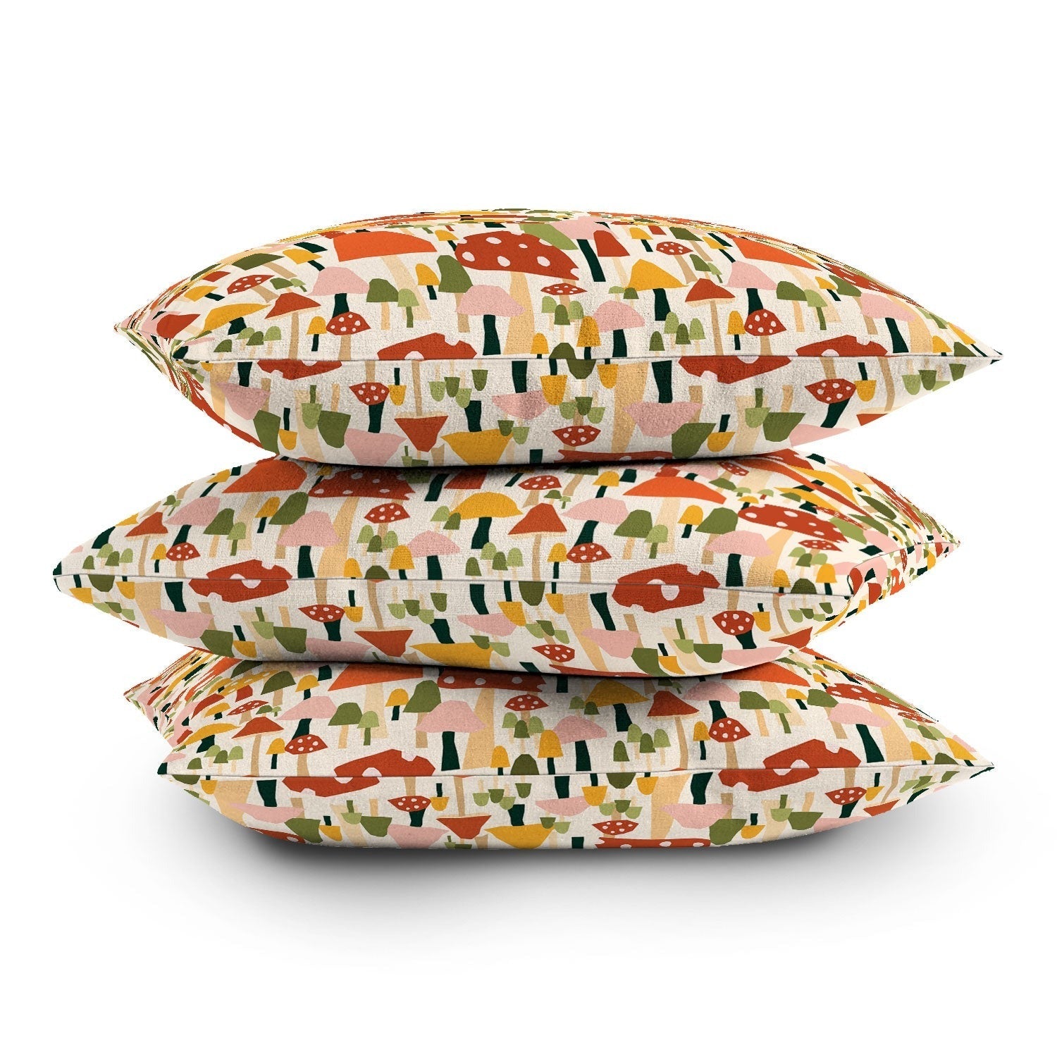 Valeria Frustaci autumnal mushrooms Outdoor Throw Pillow