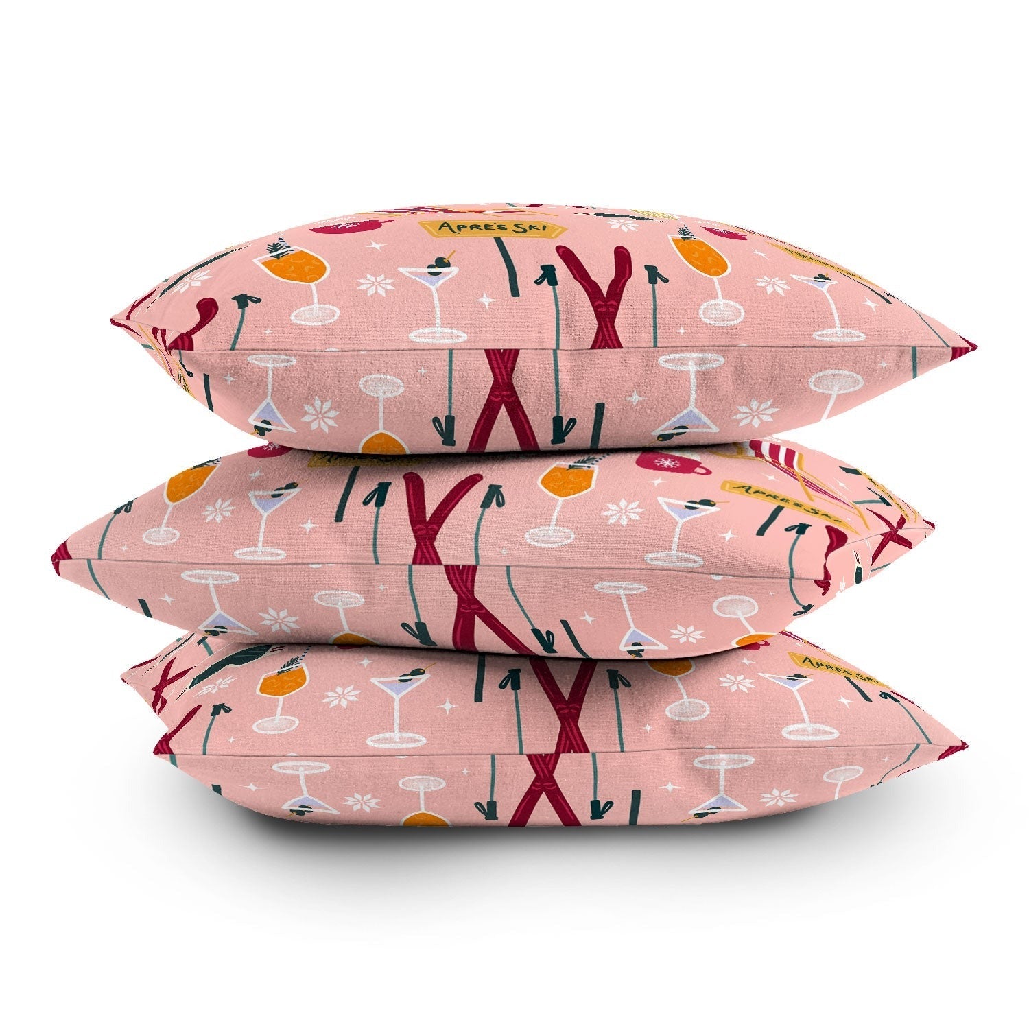 Design by Spark Apres Ski Holiday Outdoor Throw Pillow