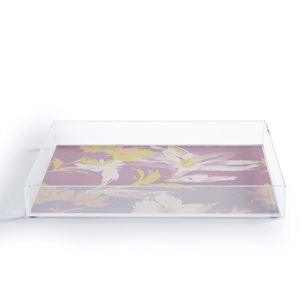 Gabriela Fuente Emma Lilac Floral Acrylic Tray