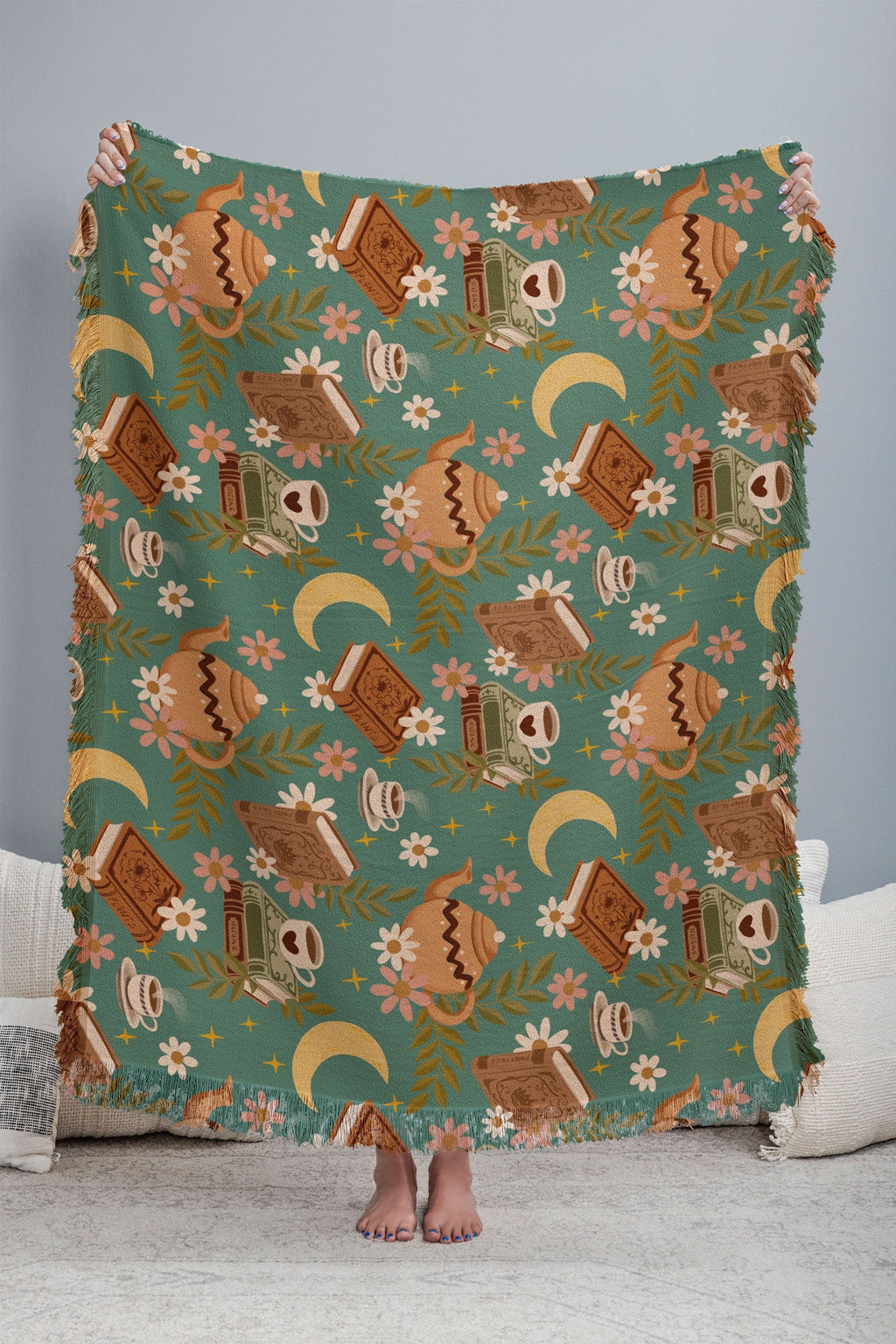 Avenie Moonlit Reading Nook I Throw Blanket