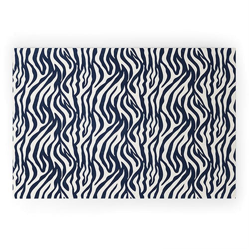 Avenie BR Navy Tiger Stripes Welcome Mat