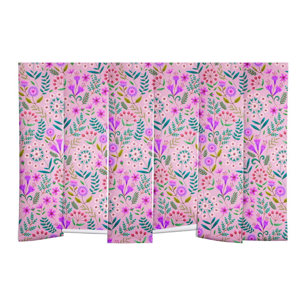 Pimlada Phuapradit Ditsy Purple Floral Half Drop Wall Mural