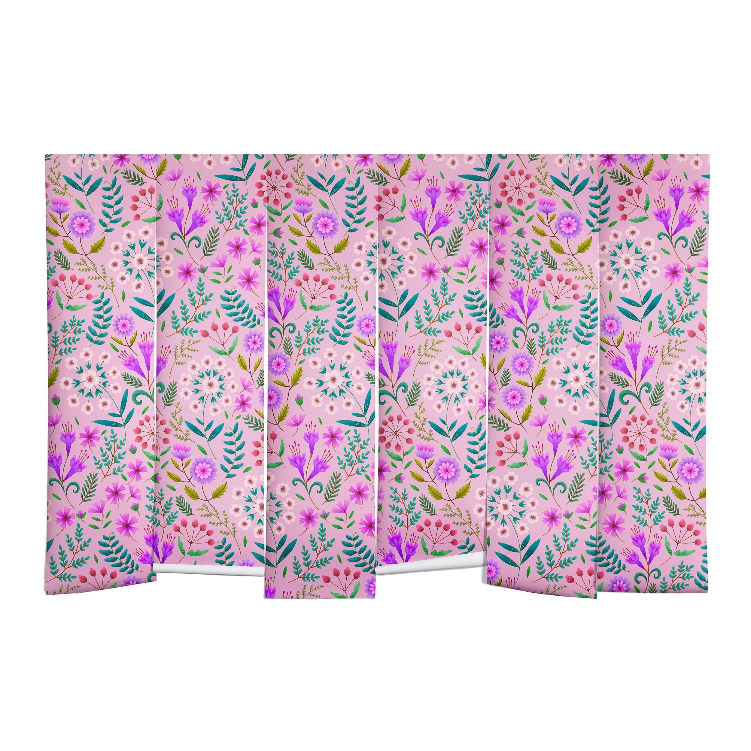 Pimlada Phuapradit Ditsy Purple Floral Half Drop Wall Mural