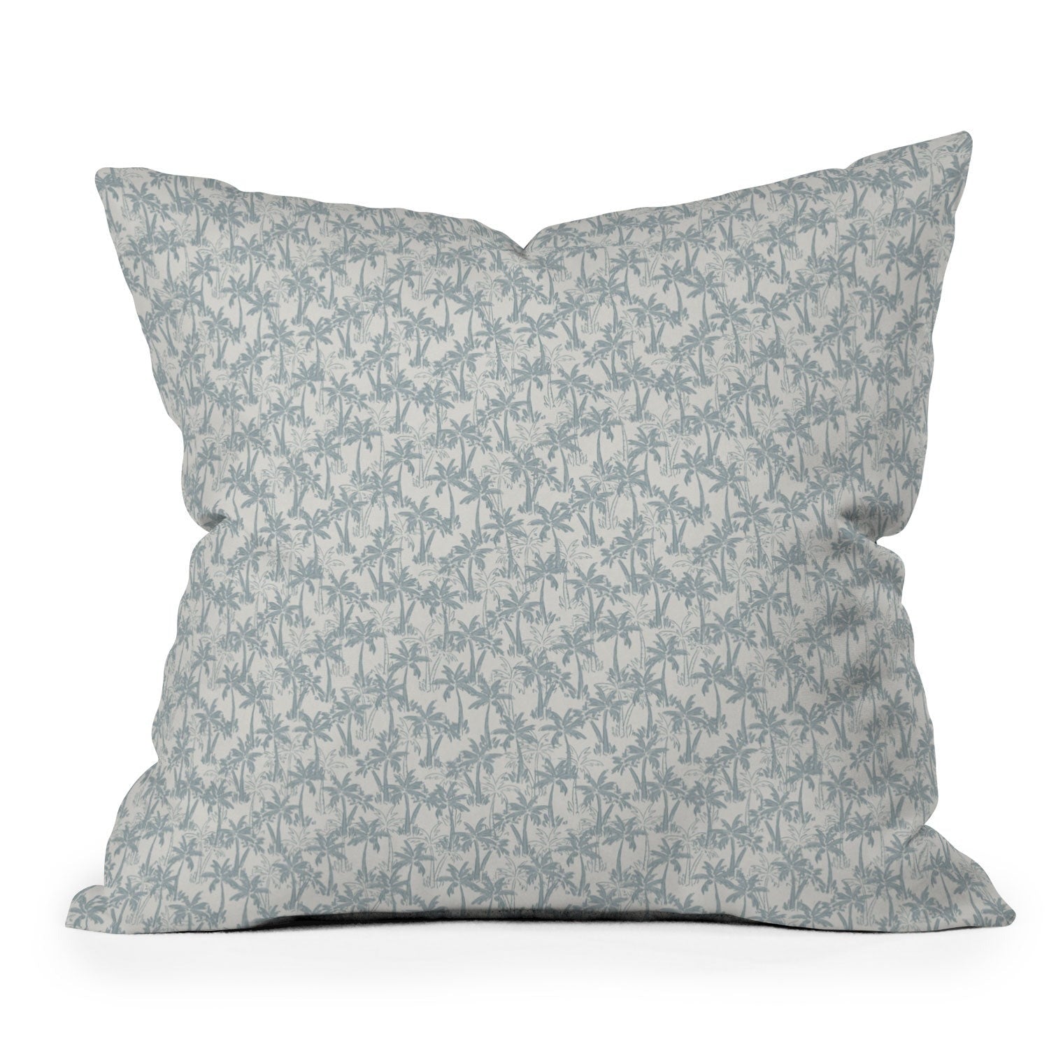 CoastL Studio Palm Forest Coastal Blue Throw Pillow