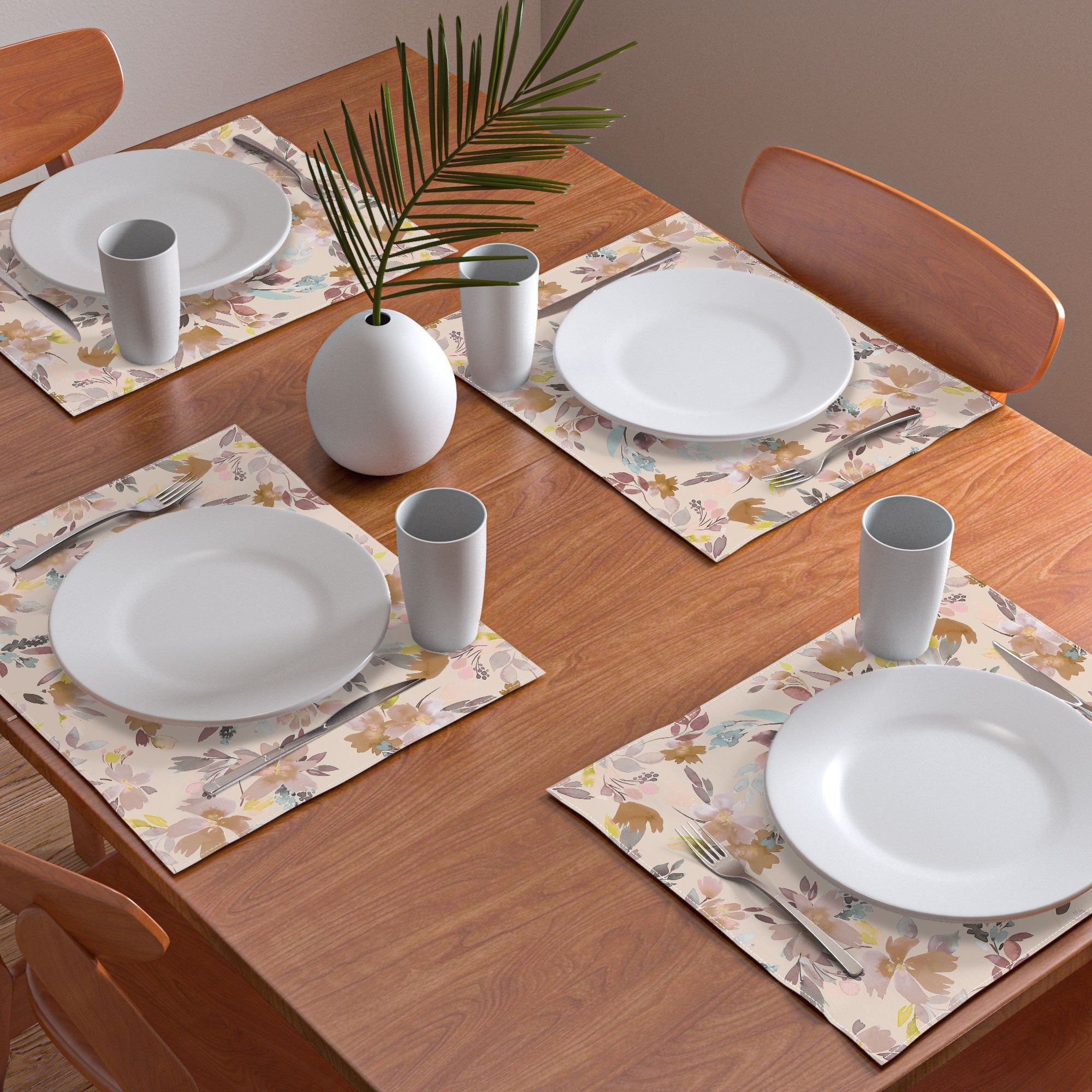 Ninola Design Botanic Retreat Floral Oleander Whimsical Soft Pink Placemat