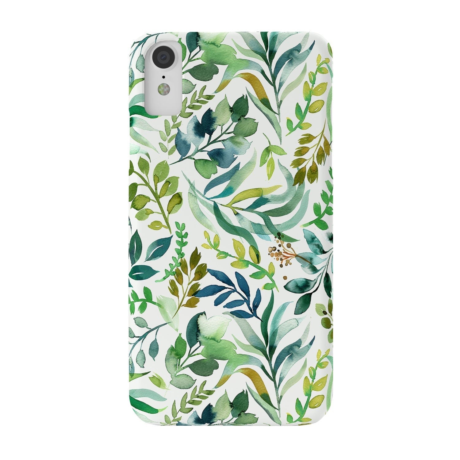Ninola Design Botanic Retreat Loose Botanical Leaves Watercolor Green Phone Case