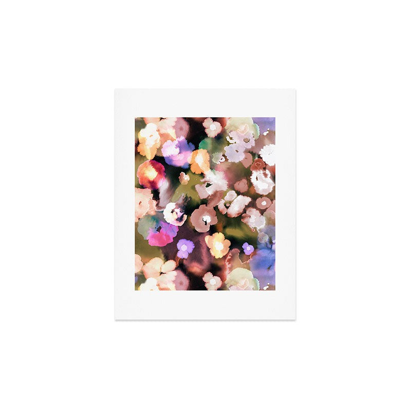 Ninola Design Botanic Retreat Ombre Abstract Watercolor Flowers Pink gold Art Print