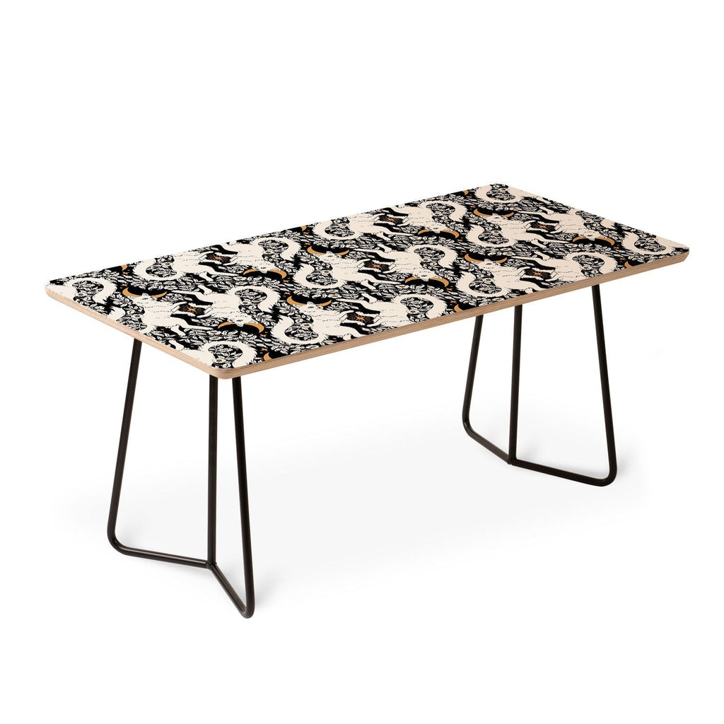 Avenie Celestial Cats Gold Coffee Table