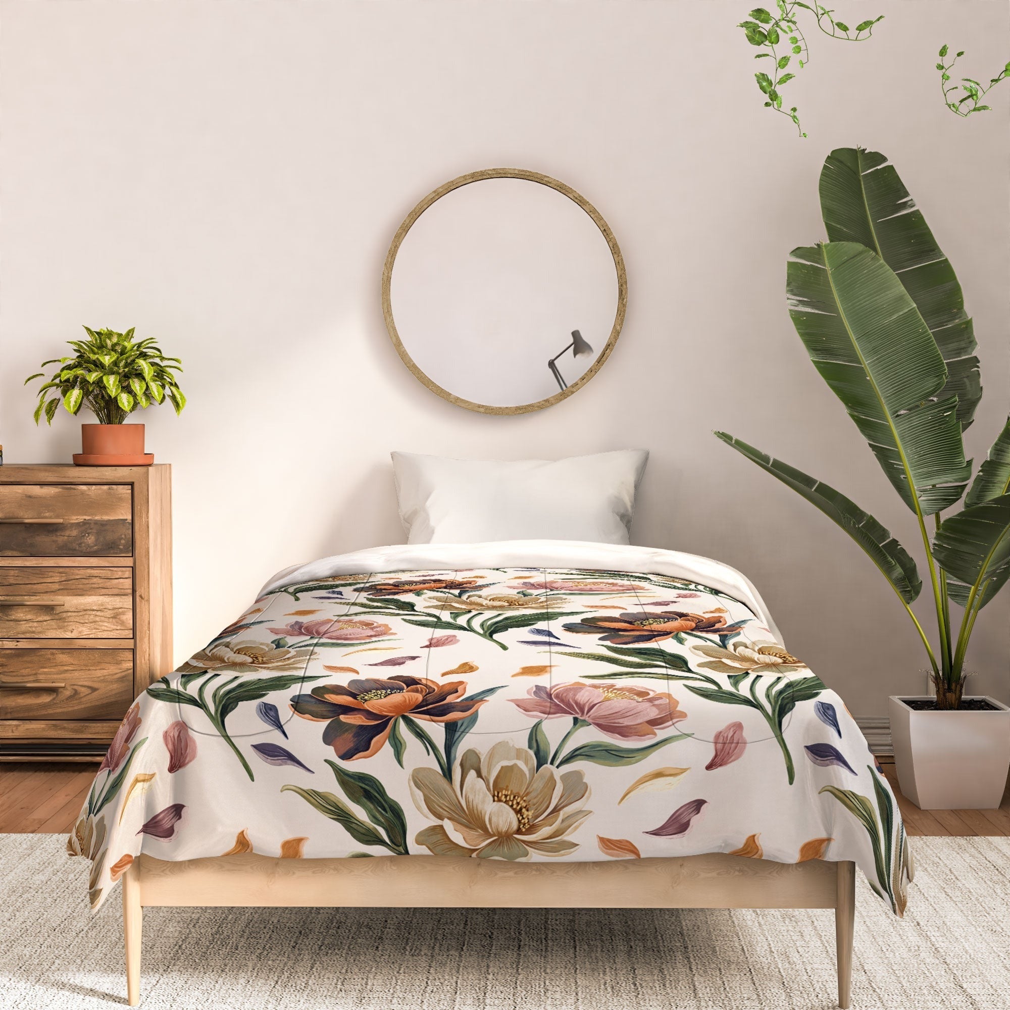 Marta Barragan Camarasa Hand Painted Peony Florals Comforter