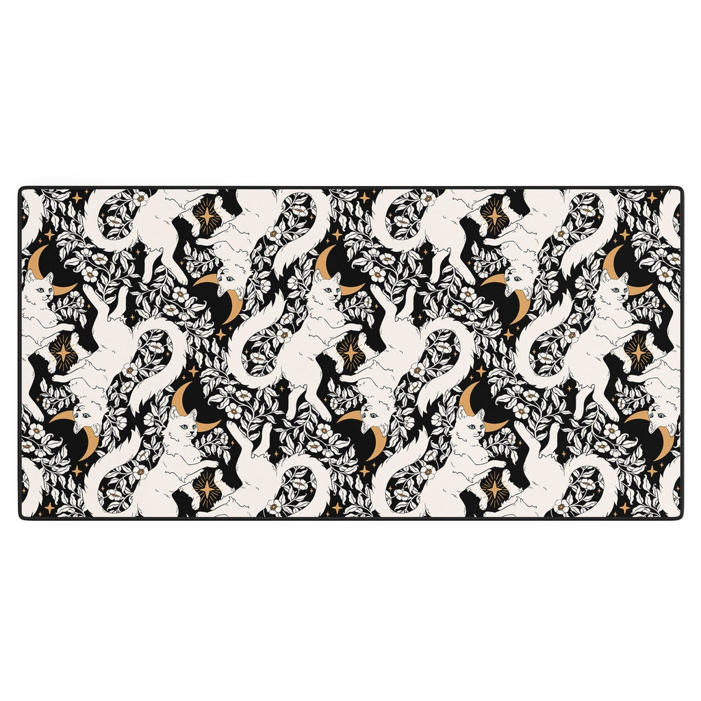 Avenie Celestial Cats Gold Desk Mat