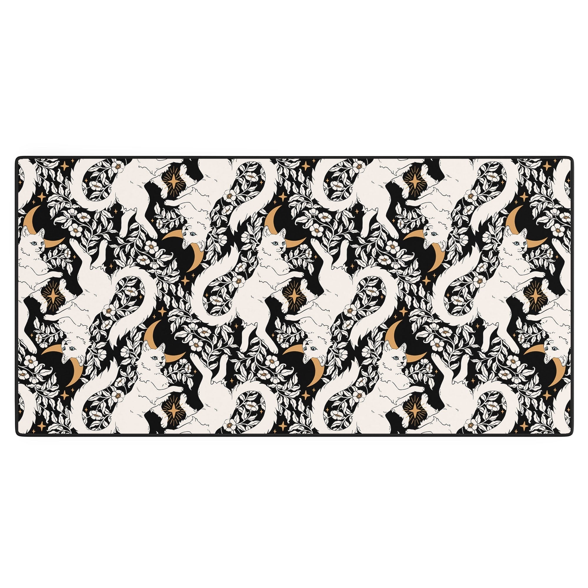Avenie Celestial Cats Gold Desk Mat