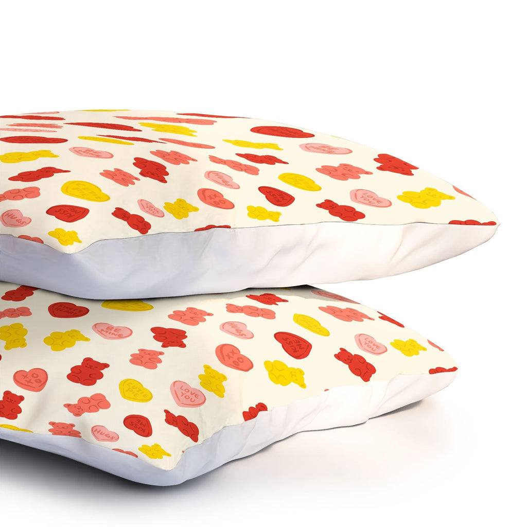 Design by Spark Gummy Bears and Candy Hearts Valentines Pillow Shams