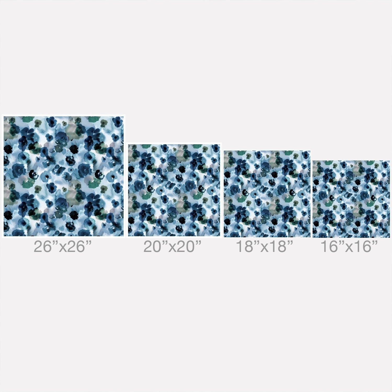 Ninola Design Botanic Retreat Ombre Abstract Watercolor Flowers Blue Navy Outdoor Throw Pillow