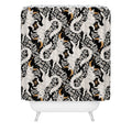 Avenie Celestial Cats Gold Shower Curtain