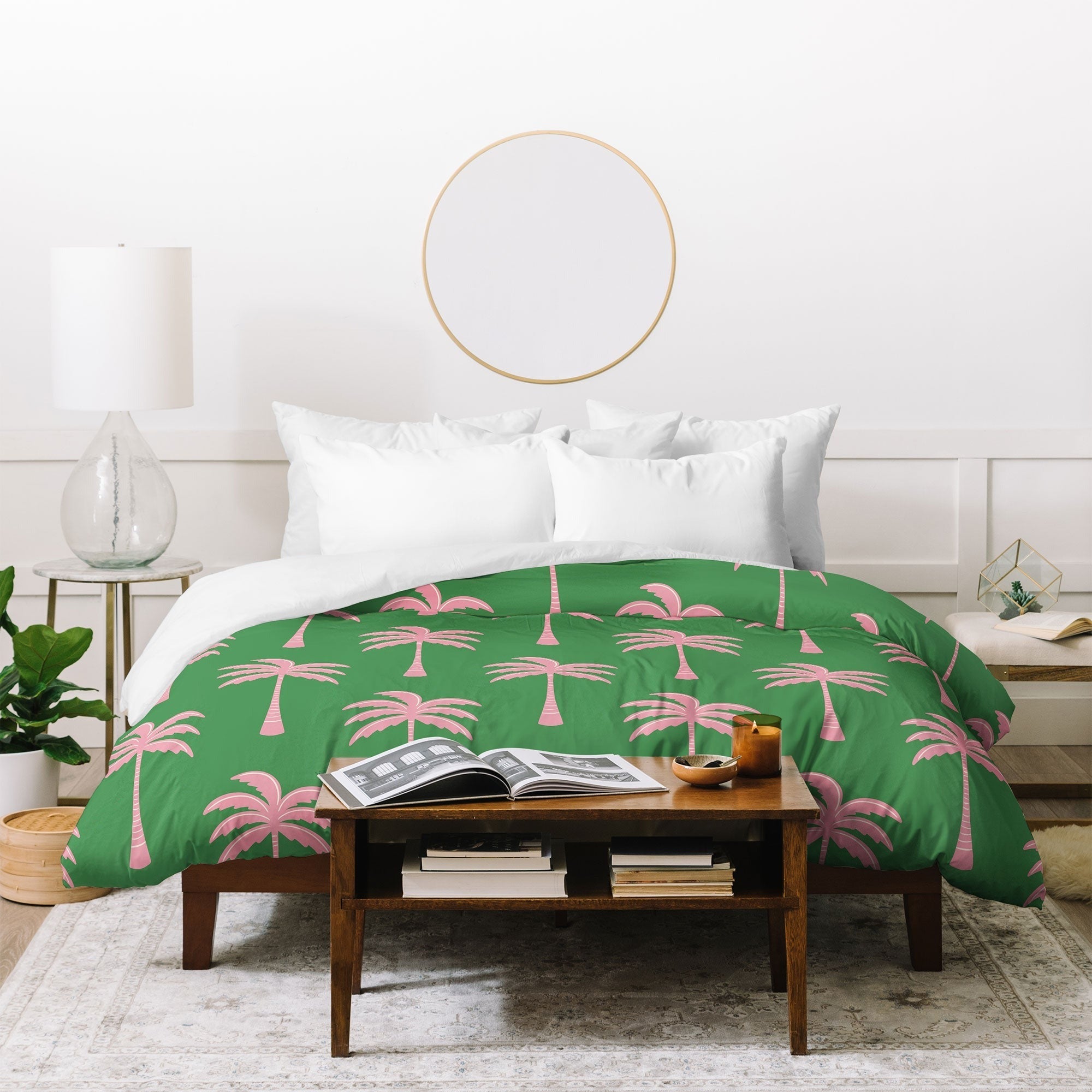 Design by Spark Pink Palm Tree Oasis Duvet Cover