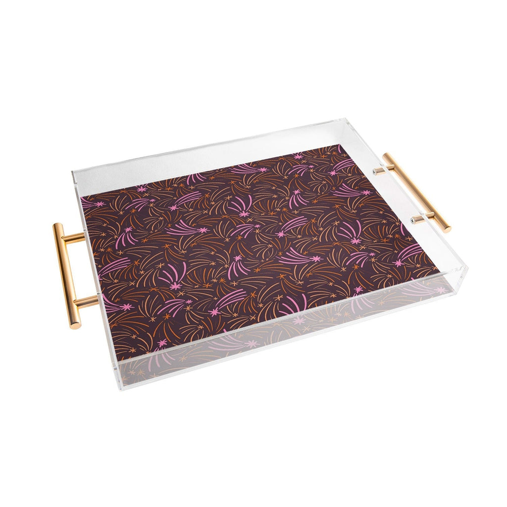 Little Om Pattern Shooting Stars plum Acrylic Tray