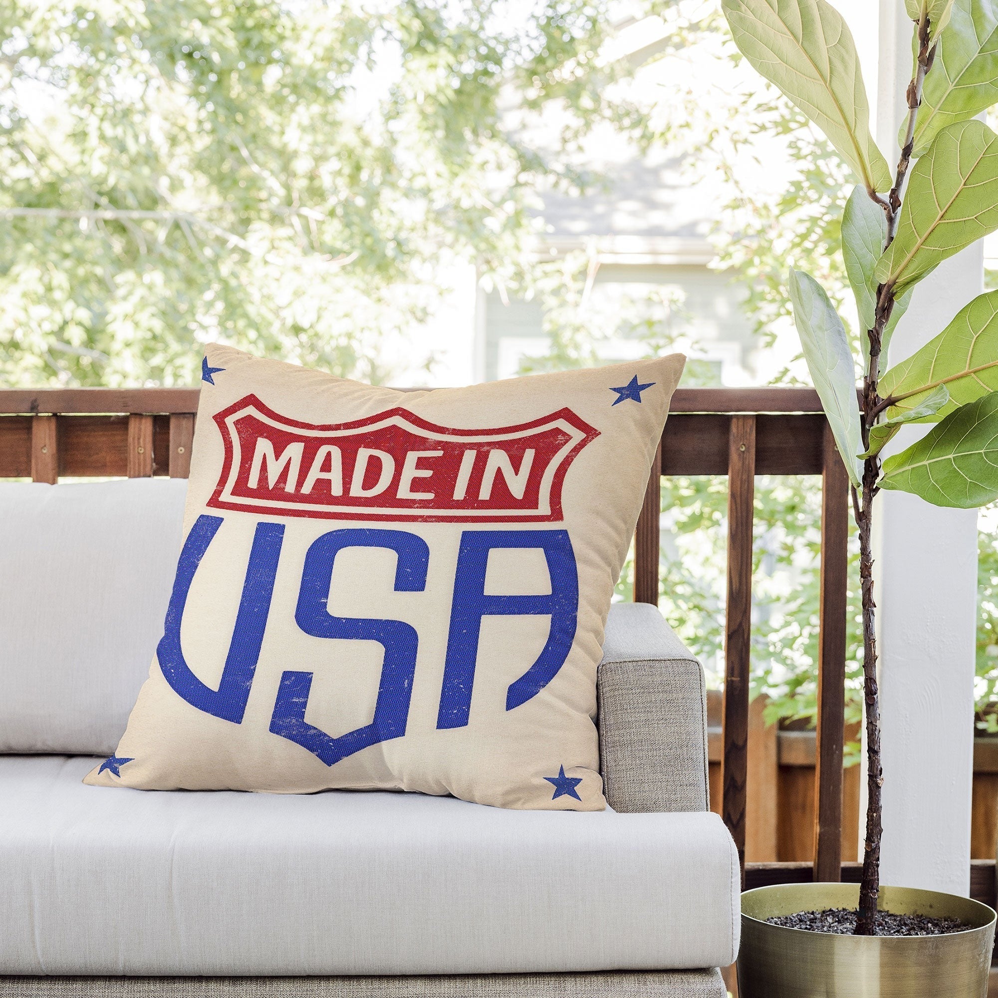 DENY Designs Made in USA Outdoor Throw Pillow