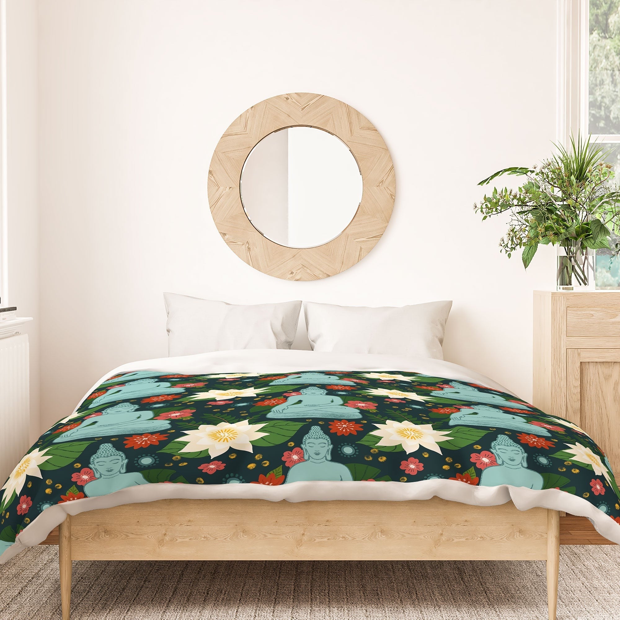 Design by Spark Meditating Lotus Buddha Duvet Cover