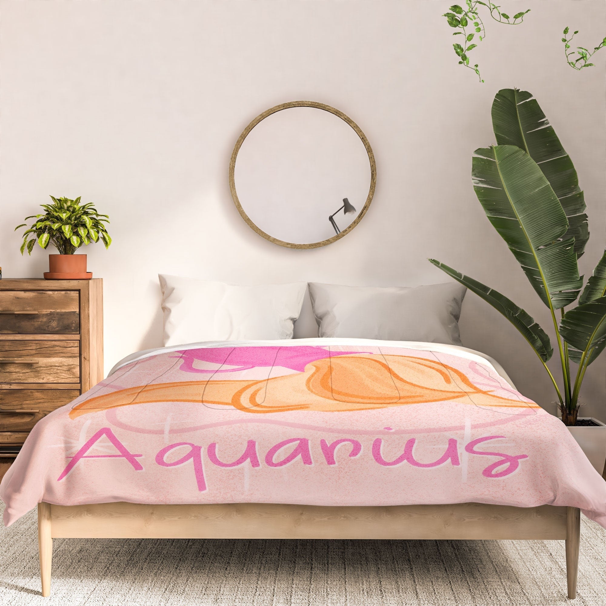 Little Om Zodiac Sign Aquarius Comforter