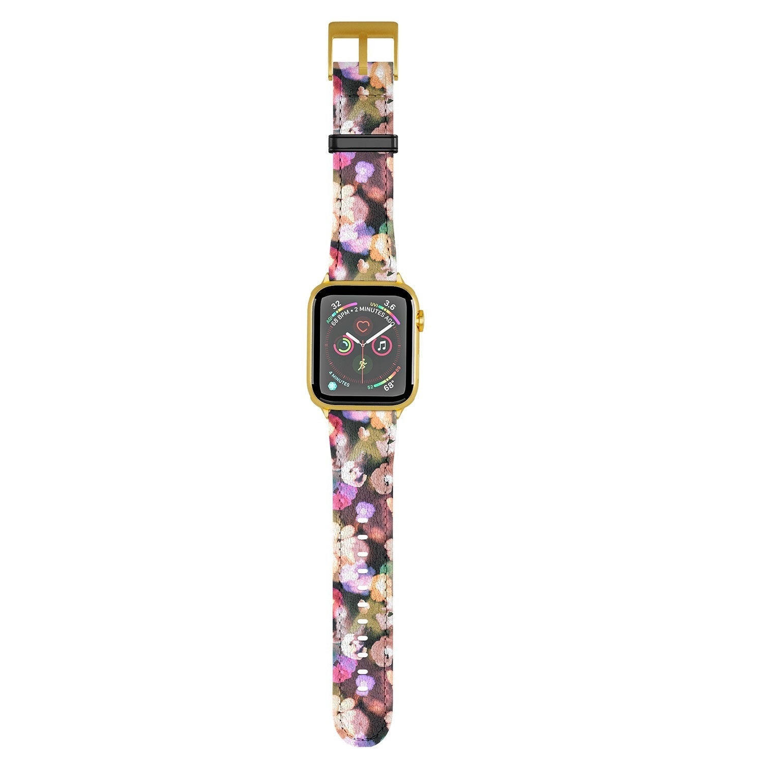 Ninola Design Botanic Retreat Ombre Abstract Watercolor Flowers Pink gold Apple Watch Band