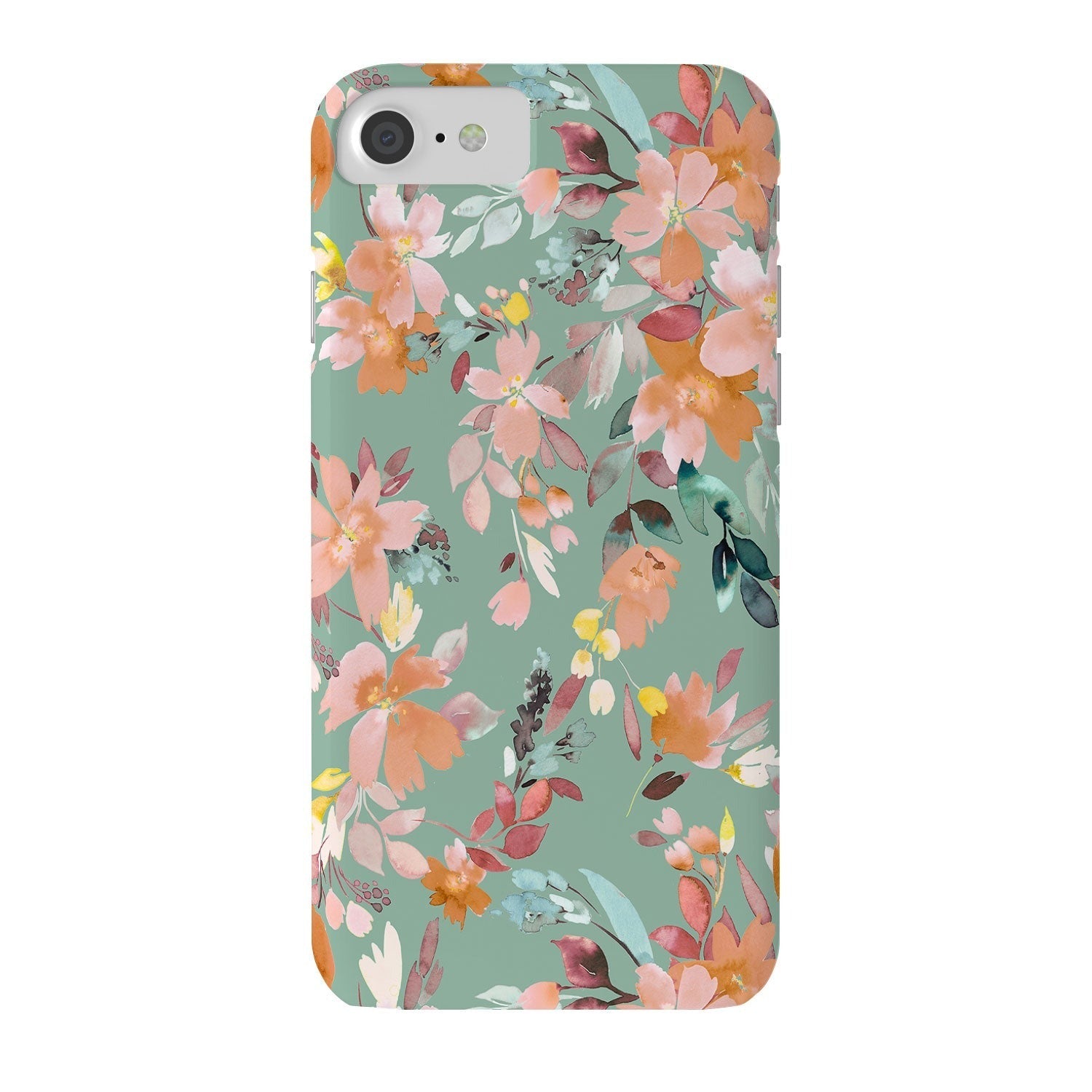 Ninola Design Botanic Retreat Floral Oleander Whimsical Teal Green Phone Case