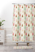 Design by Spark Christmas Tree Delight Shower Curtain And Mat