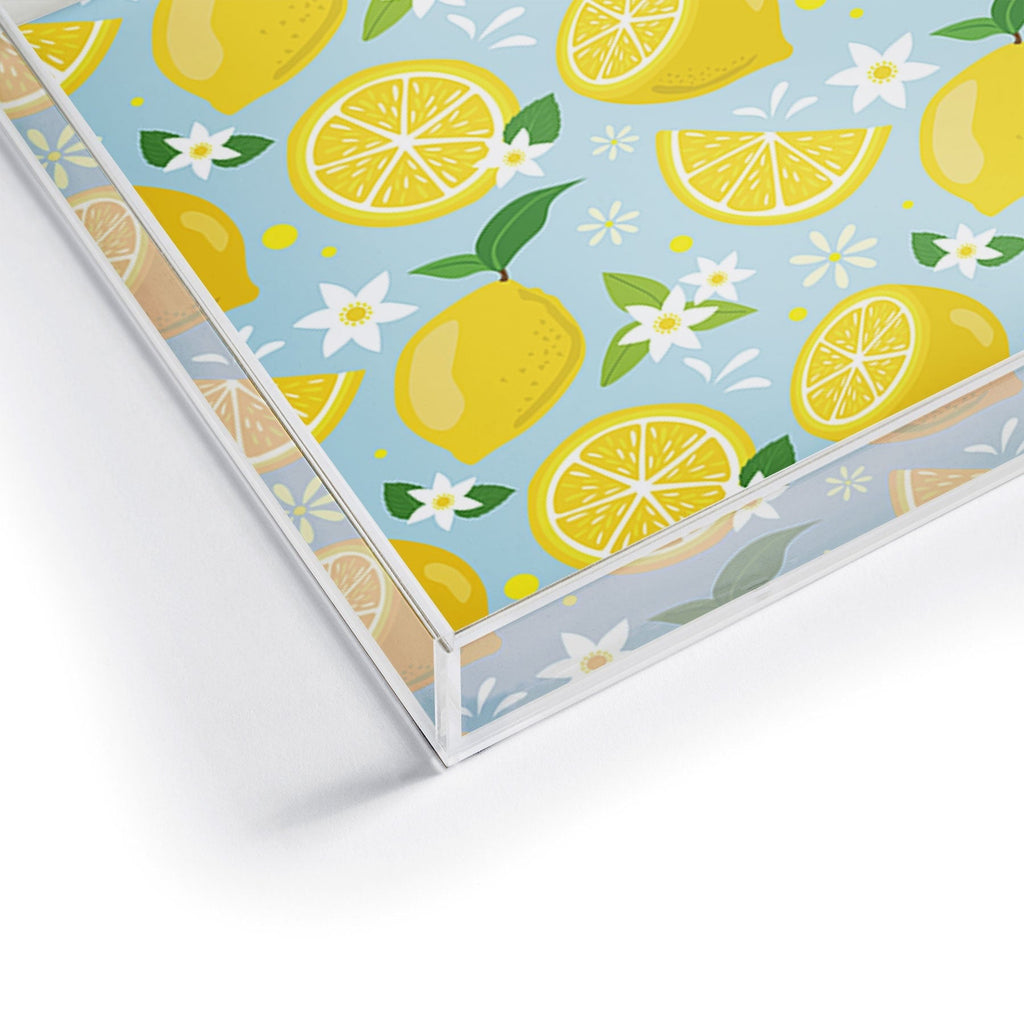 Design by Spark Lemony Fresh Florals Acrylic Tray