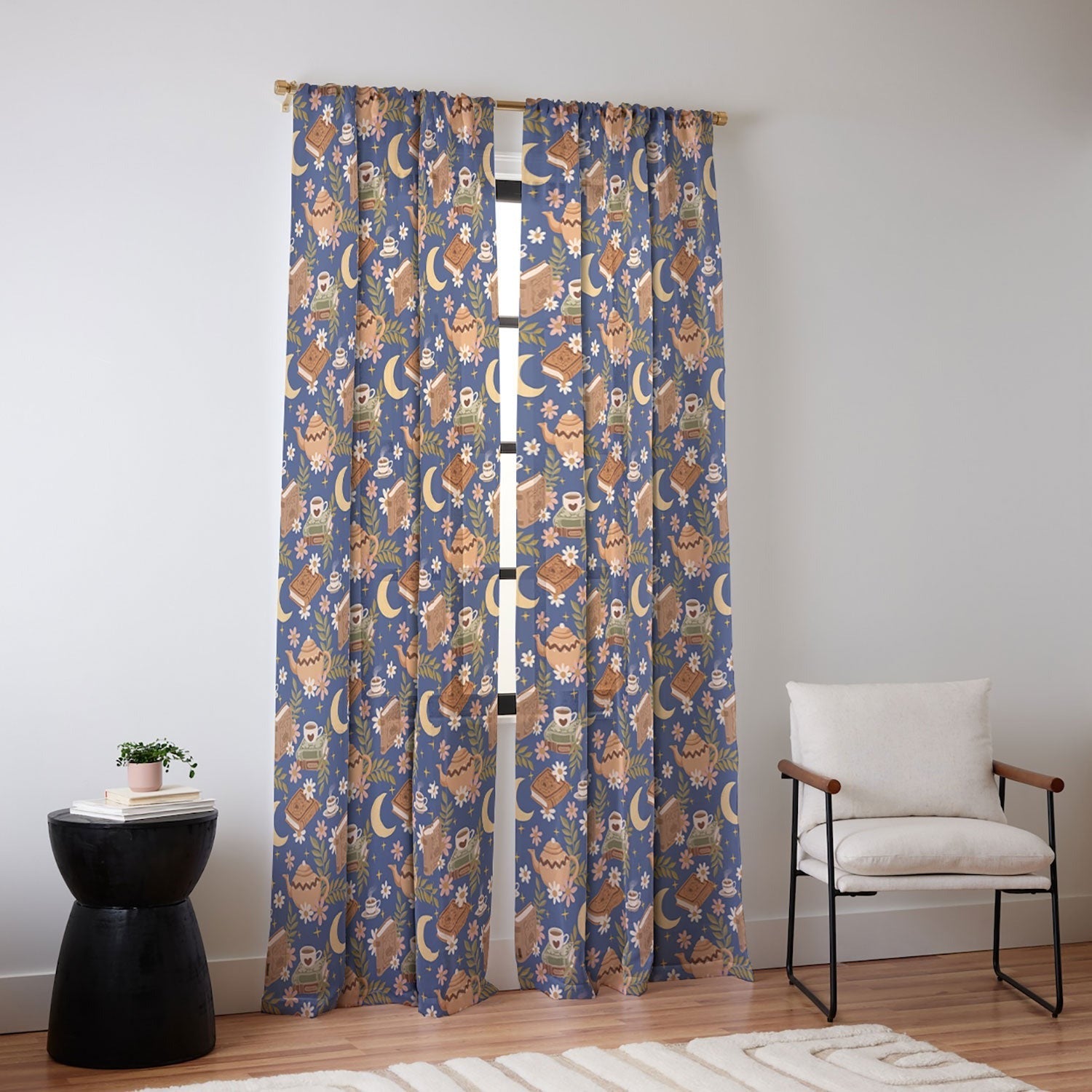 Avenie Moonlit Reading Nook II Sheer Non Repeat