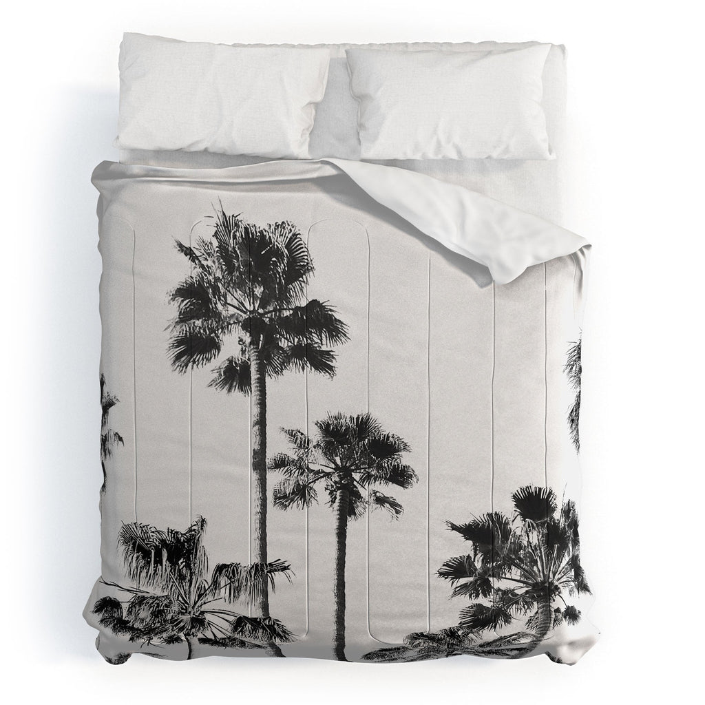 Gal Design Black And White Palms Comforter