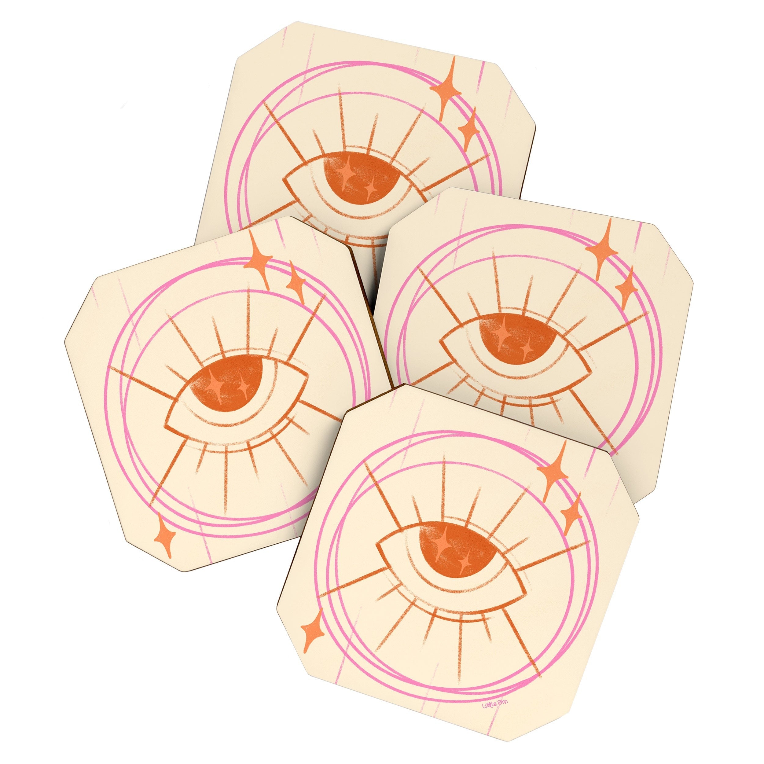 Little Om Celestial Eye cream Coaster Set