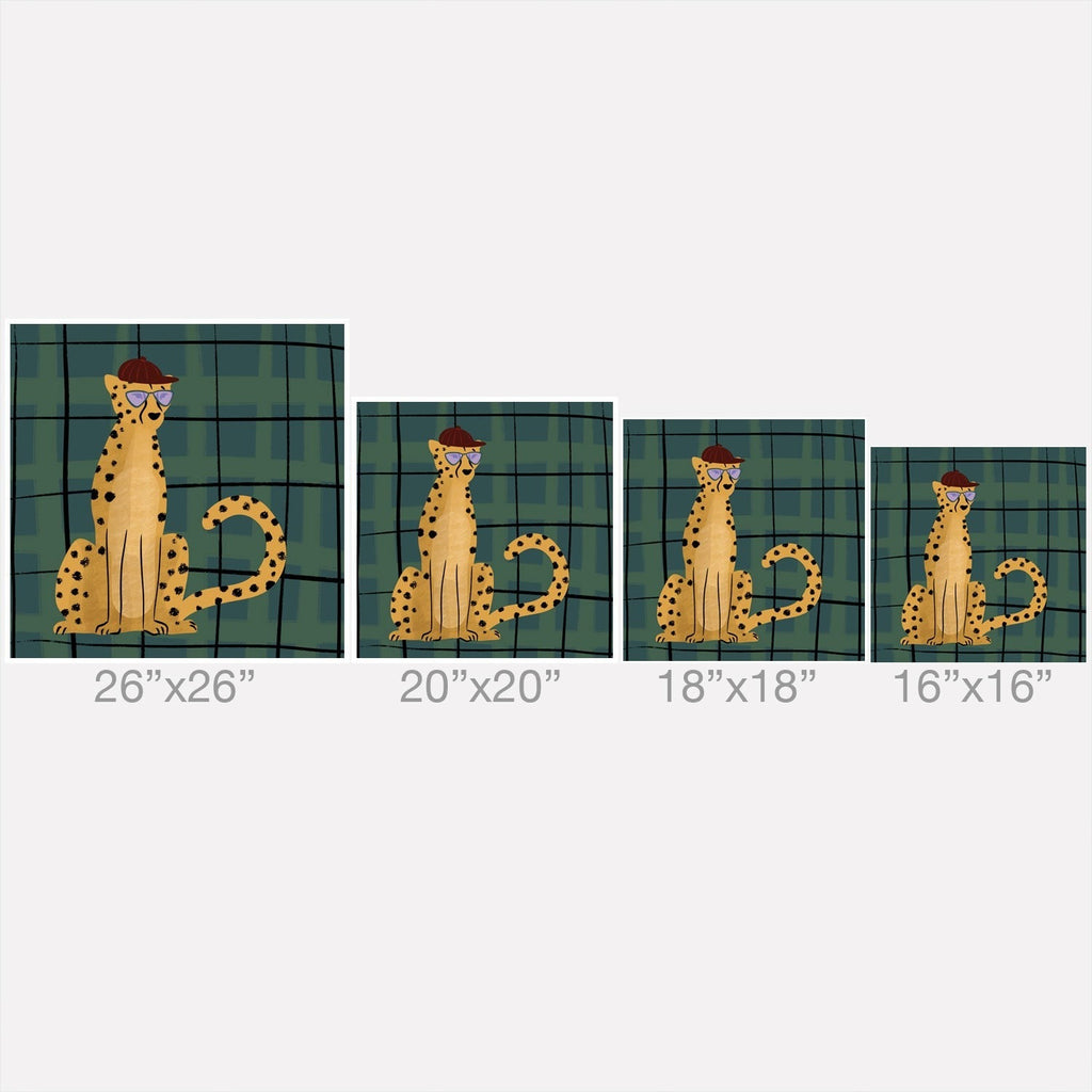 Design by Spark Cheetah Cool Cat Outdoor Throw Pillow