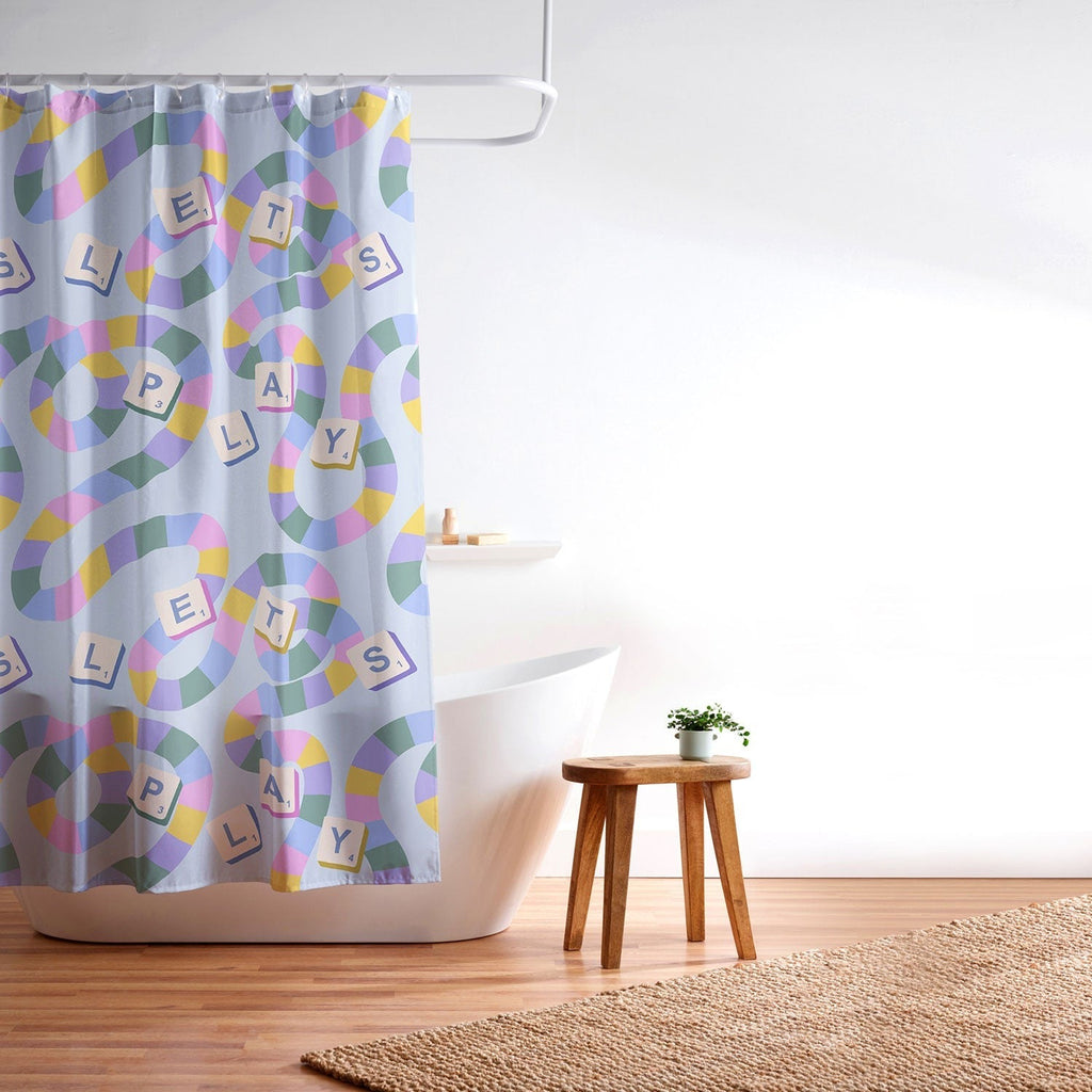 Design by Spark Scrabble Board Game Night Shower Curtain