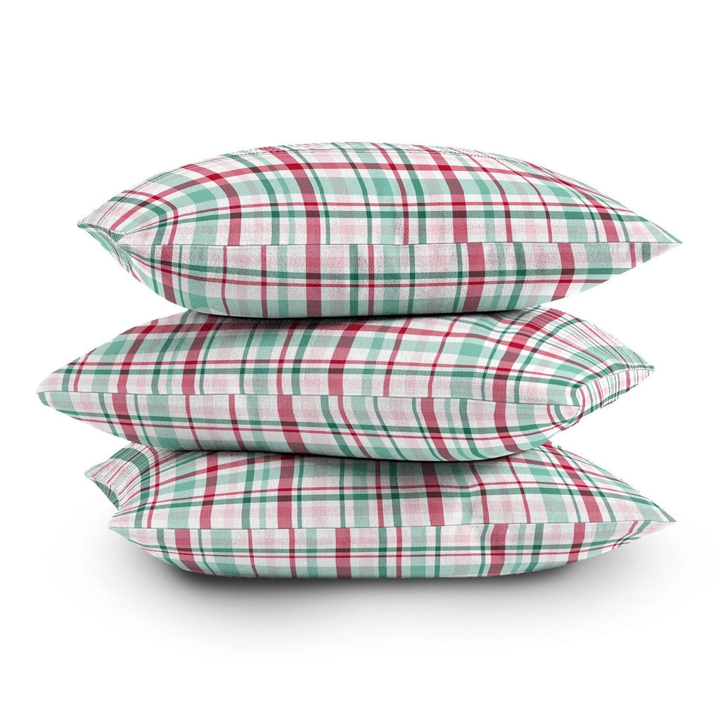 Lisa Argyropoulos Merry Vintage Plaid Outdoor Throw Pillow