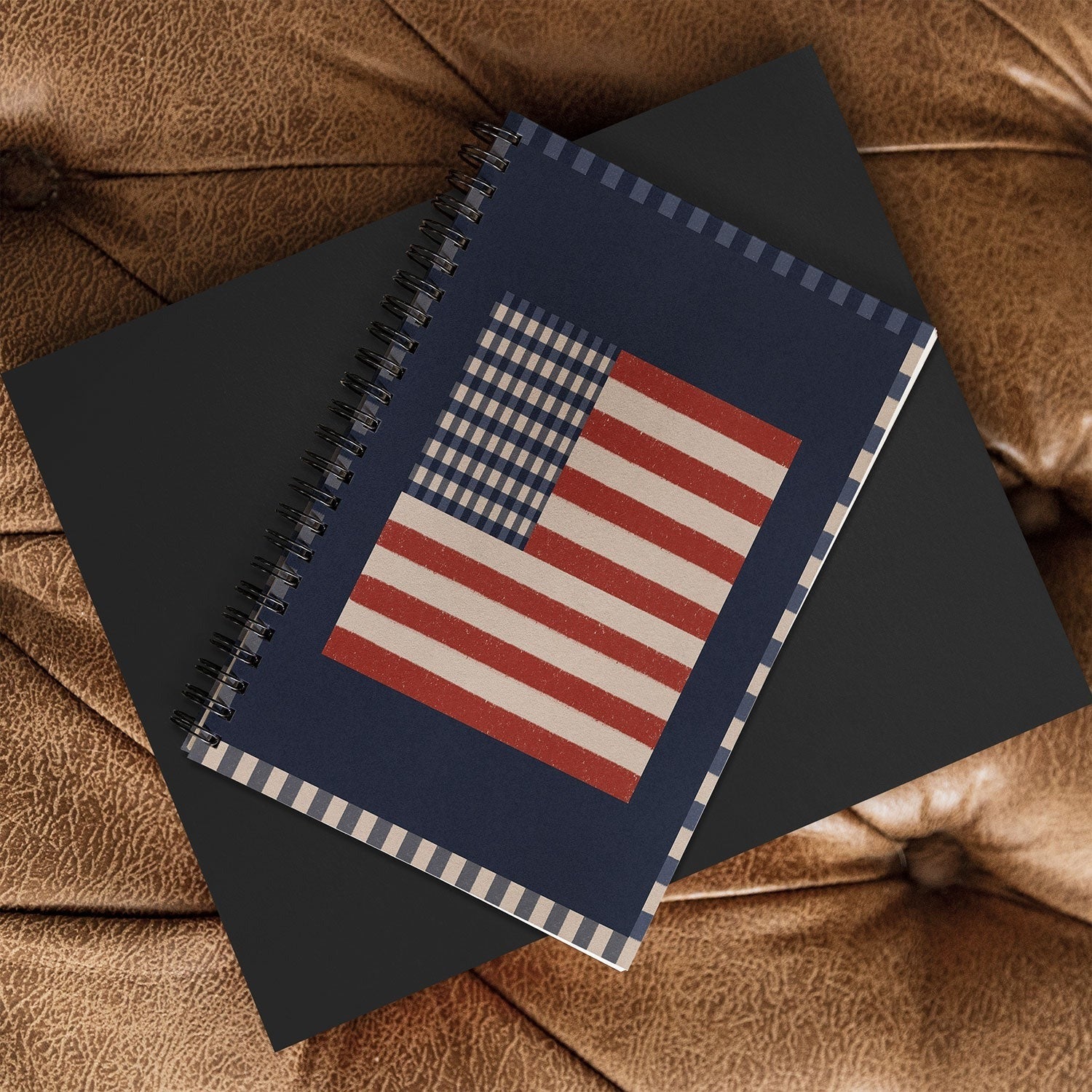DENY Designs Gingham Flag Spiral Notebook