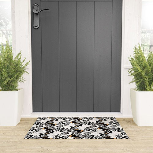 Avenie Celestial Cats Gold Welcome Mat